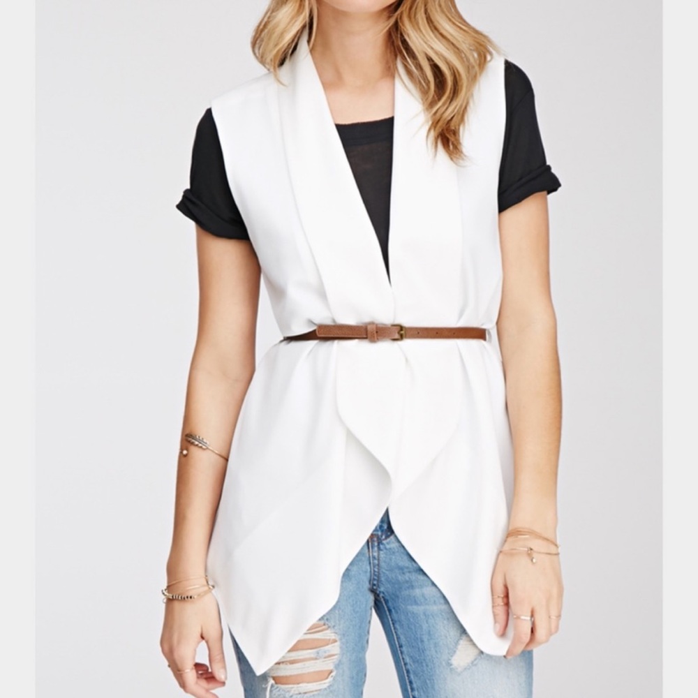 Forever 21 Contemporary Longline Belted Vest